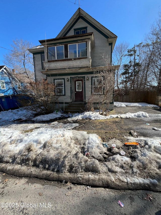 view of front of home with fence