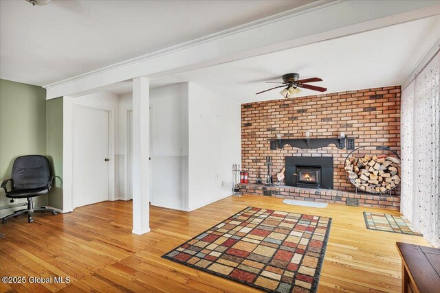 23 Leggett Rd, Ghent, NY 12075 - living area with hardwood / wood-style floors and a ceiling fan