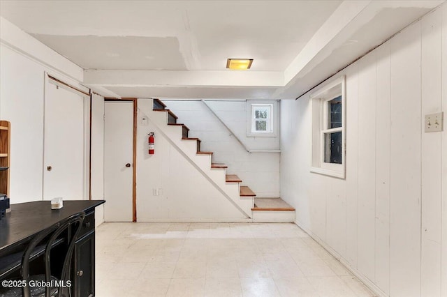 23 Leggett Rd, Ghent, NY 12075 - below grade area with stairway and light floors