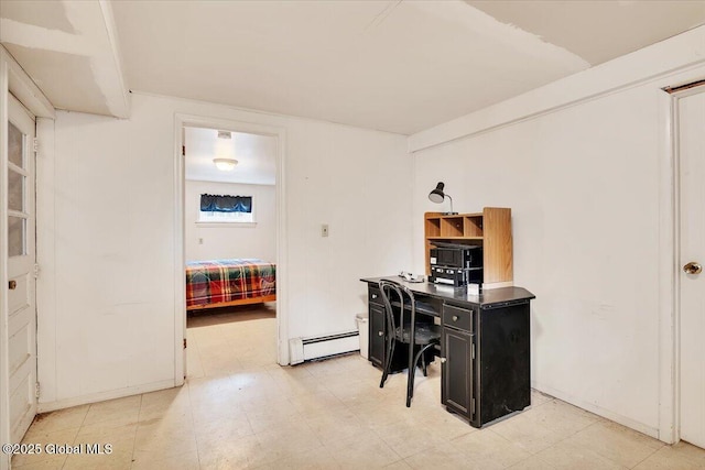 23 Leggett Rd, Ghent, NY 12075 - home office featuring a baseboard heating unit and light floors