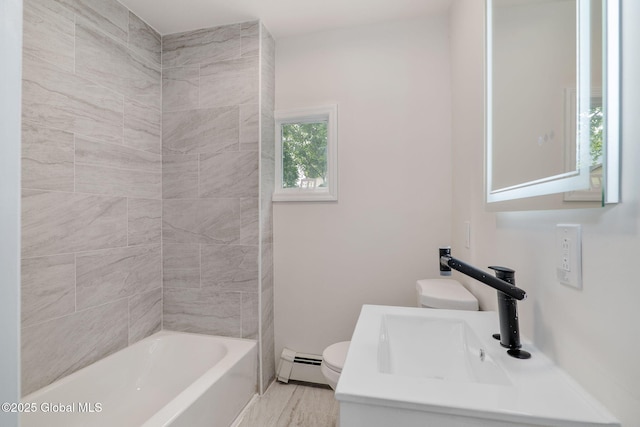 22 Fairlawn Ave, Albany, NY 12203 - full bath with a baseboard radiator, toilet, vanity, and tub / shower combination