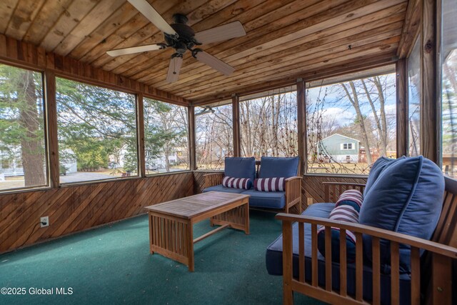 7 Bemis Heights Rd, Saratoga Springs, NY 12866 - sunroom with a wealth of natural light, a ceiling fan, and an outdoor hangout area