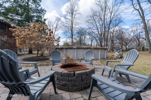 7 Bemis Heights Rd, Saratoga Springs, NY 12866 - view of patio / terrace featuring a fire pit