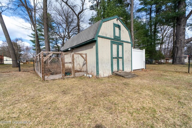 7 Bemis Heights Rd, Saratoga Springs, NY 12866 - view of outdoor structure with a fenced backyard and an outbuilding