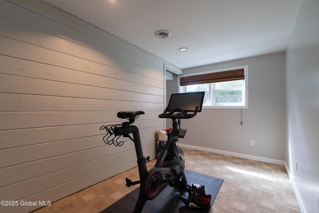 7 Bemis Heights Rd, Saratoga Springs, NY 12866 - workout area featuring visible vents, baseboards, and carpet
