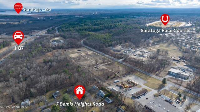 7 Bemis Heights Rd, Saratoga Springs, NY 12866 - aerial view with a wooded view