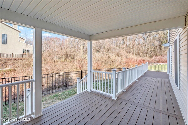 wooden terrace with fence