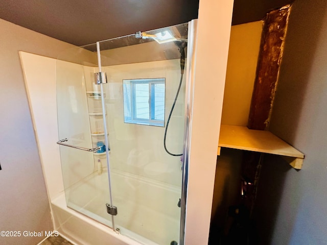 full bath with a shower with door