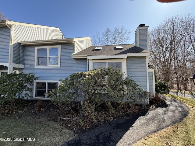 exterior space with a chimney