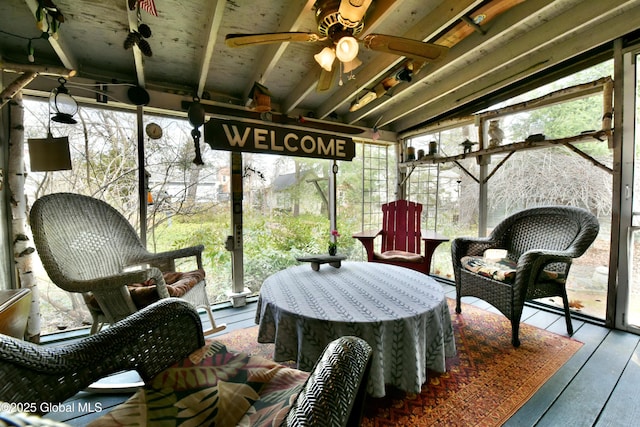 21 Andrews St, Saratoga Springs, NY 12866 - sunroom / solarium featuring ceiling fan