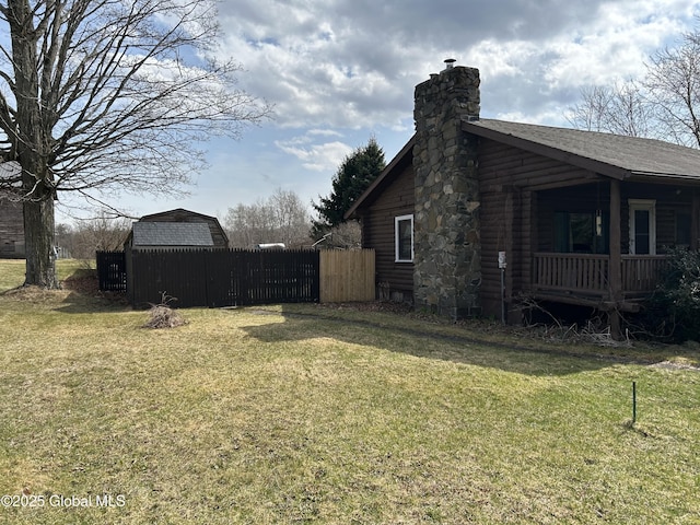 view of yard with fence