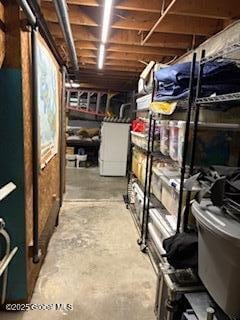 storage area with washer / dryer