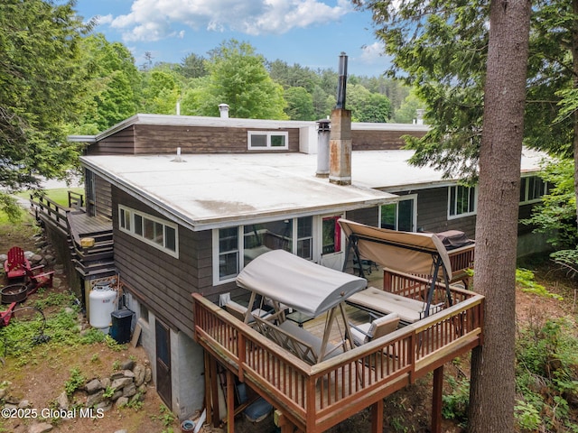 5 Overlook Ln B/D, Unit B/D Warrensburg, NY 12817 - rear view of property with a deck