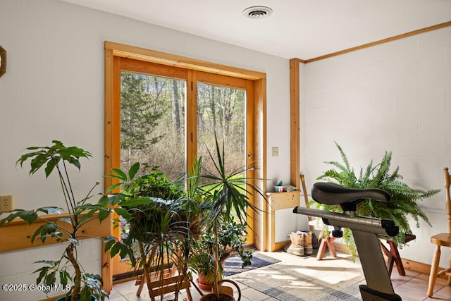 sunroom / solarium featuring visible vents