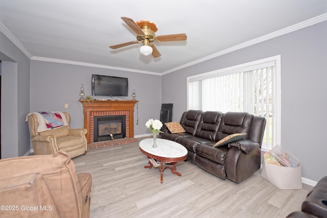 18 Molly White Dr, Coxsackie, NY 12051 - living room featuring baseboards, ornamental molding, and wood finished floors
