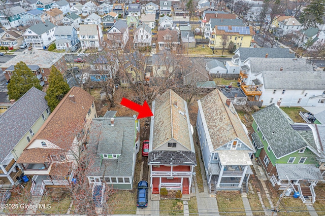 drone / aerial view with a residential view