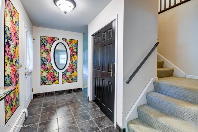 15 Garrison Ln, Clifton Park, NY 12019 - entrance foyer with a baseboard heating unit and stairs