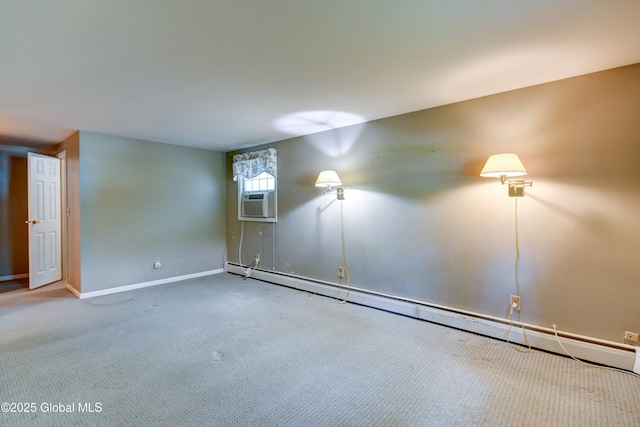 15 Garrison Ln, Clifton Park, NY 12019 - unfurnished room with baseboard heating, carpet floors, and cooling unit
