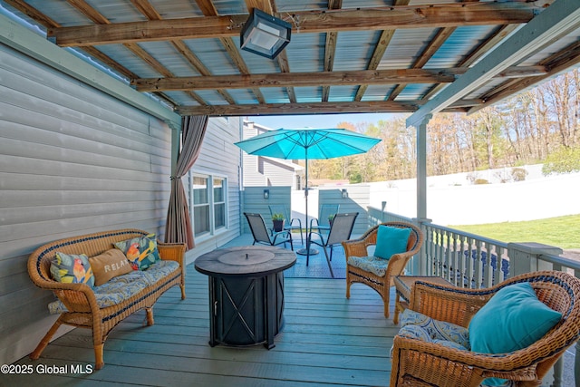 deck with fence