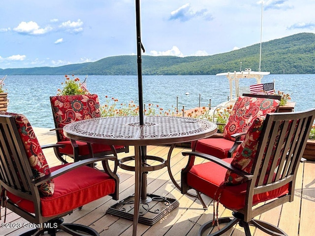 9667 Lake Shore Dr, Hague, NY 12836 - dock area featuring a water and mountain view