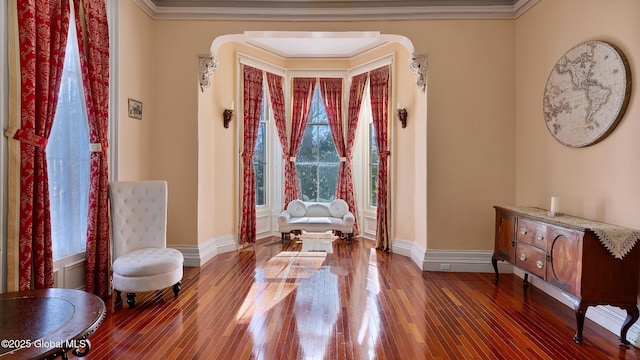 6 Eileen Dr, East Greenbush, NY 12144 - sitting room featuring hardwood / wood-style floors, ornamental molding, and baseboards