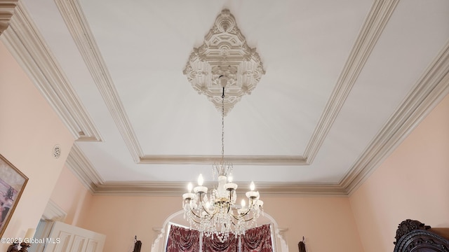 6 Eileen Dr, East Greenbush, NY 12144 - room details with ornamental molding and a chandelier