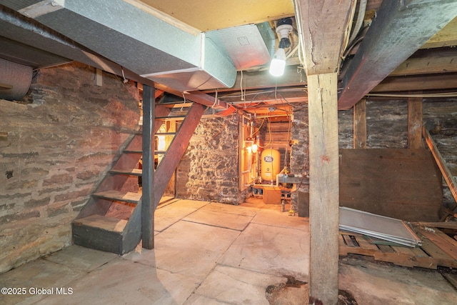 view of unfinished below grade area