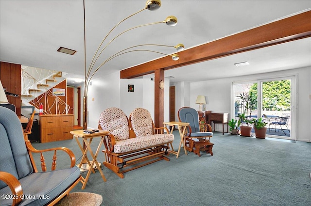 53 Harmon Rd, Glenville, NY 12302 - carpeted living area with stairway