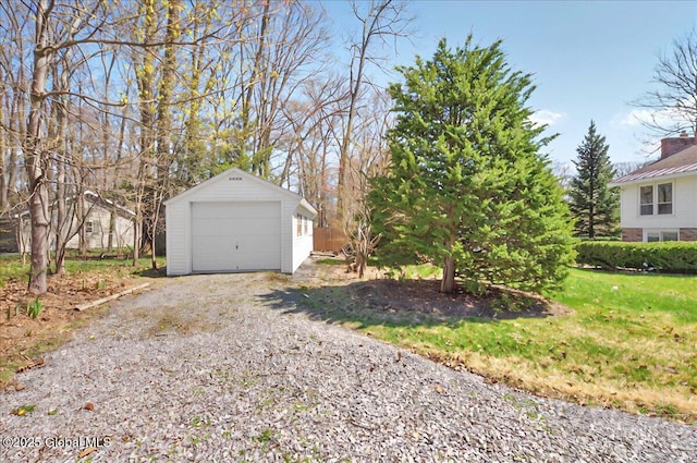 53 Harmon Rd, Glenville, NY 12302 - view of yard featuring gravel driveway, a detached garage, and an outbuilding