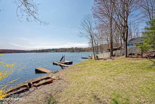 200 Summit Lake Rd, Argyle, NY 12809 - view of dock featuring fence, a water view, and a yard