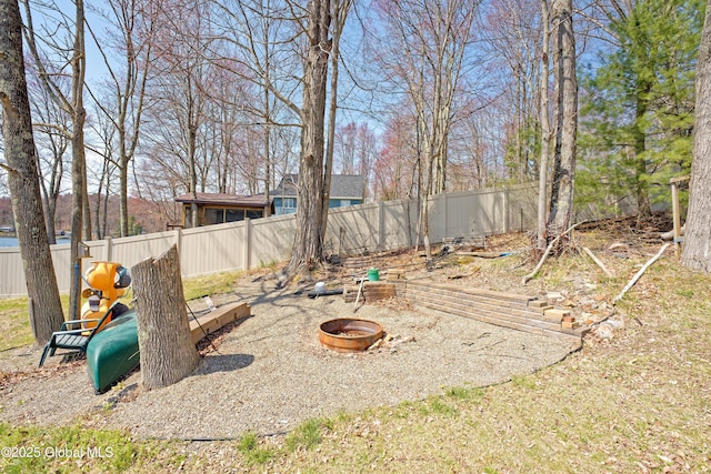 200 Summit Lake Rd, Argyle, NY 12809 - view of yard with an outdoor fire pit and fence