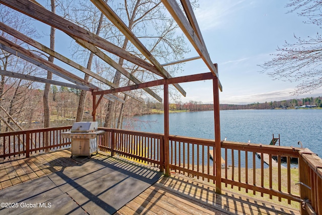 200 Summit Lake Rd, Argyle, NY 12809 - wooden terrace with grilling area and a water view