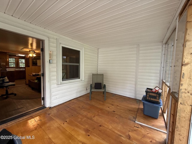 view of unfurnished sunroom