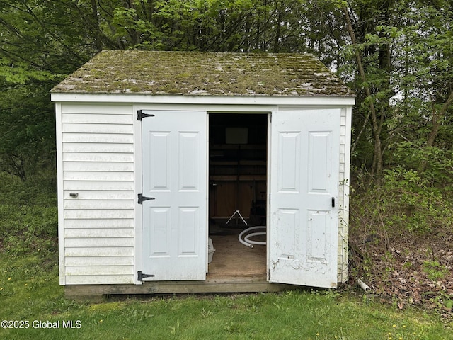 view of shed