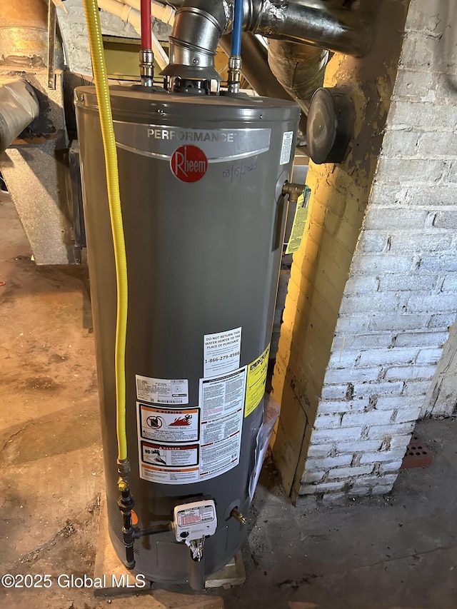 utilities featuring gas water heater