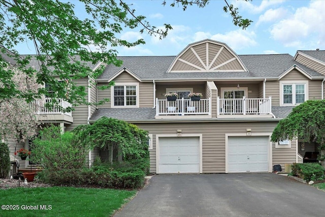 101 Kaydeross Park Rd, Saratoga Springs, Outside, NY 12866 - multi unit property featuring a balcony, a shingled roof, driveway, and an attached garage