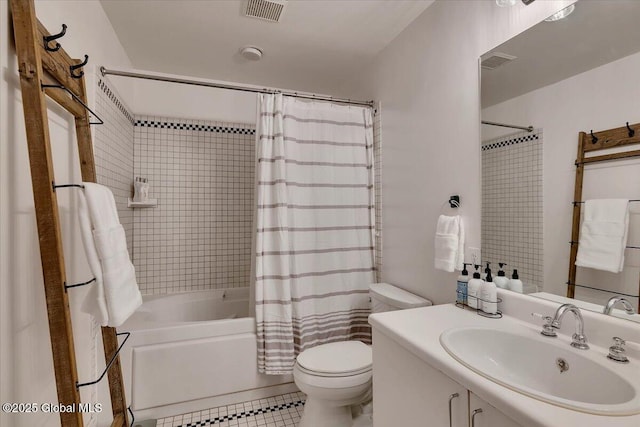 101 Kaydeross Park Rd, Saratoga Springs, Outside, NY 12866 - bathroom with toilet, shower / bath combo with shower curtain, tile patterned flooring, and vanity