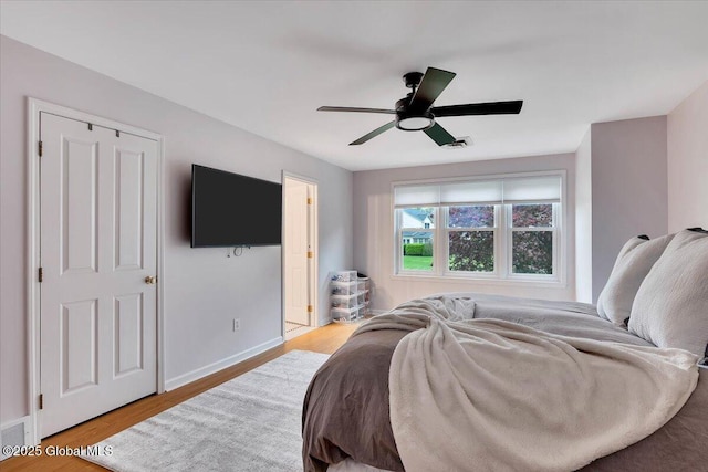 101 Kaydeross Park Rd, Saratoga Springs, Outside, NY 12866 - bedroom with light wood-type flooring, baseboards, and a ceiling fan