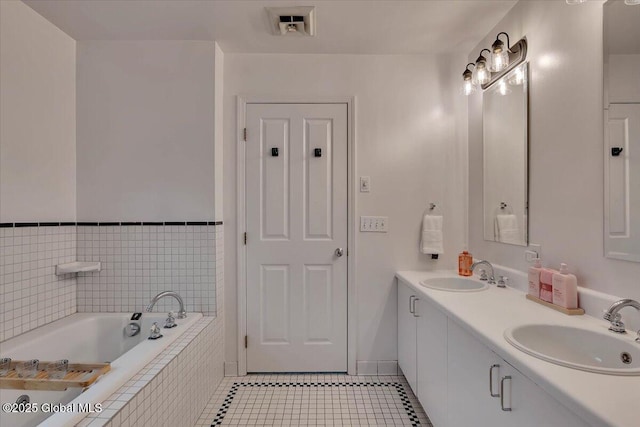 101 Kaydeross Park Rd, Saratoga Springs, Outside, NY 12866 - full bathroom with tile patterned floors, a bath, and double vanity