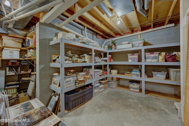 view of storage area