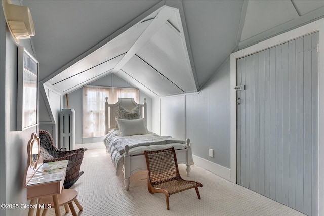 39 5th Ave, Saratoga Springs, NY 12866 - carpeted bedroom featuring vaulted ceiling and radiator