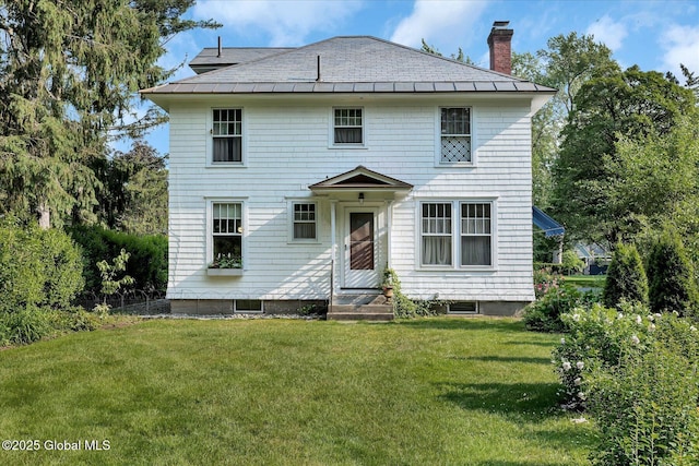 39 5th Ave, Saratoga Springs, NY 12866 - view of front of home with a chimney and a front yard