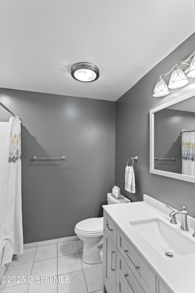 419 Brownell Rd, Malta, NY 12020 - bathroom with toilet, vanity, and a shower with shower curtain