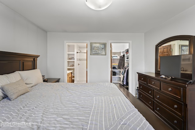 419 Brownell Rd, Malta, NY 12020 - bedroom featuring a closet, a walk in closet, ensuite bathroom, and wood finished floors