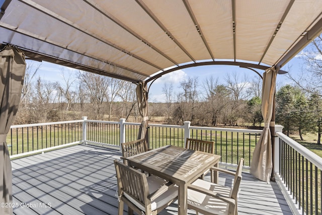 419 Brownell Rd, Malta, NY 12020 - wooden terrace featuring outdoor dining space and a lawn