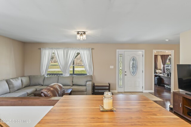 419 Brownell Rd, Malta, NY 12020 - living area featuring baseboards and wood finished floors