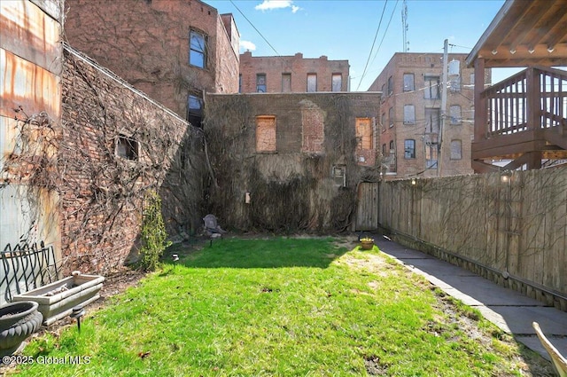 view of yard with fence