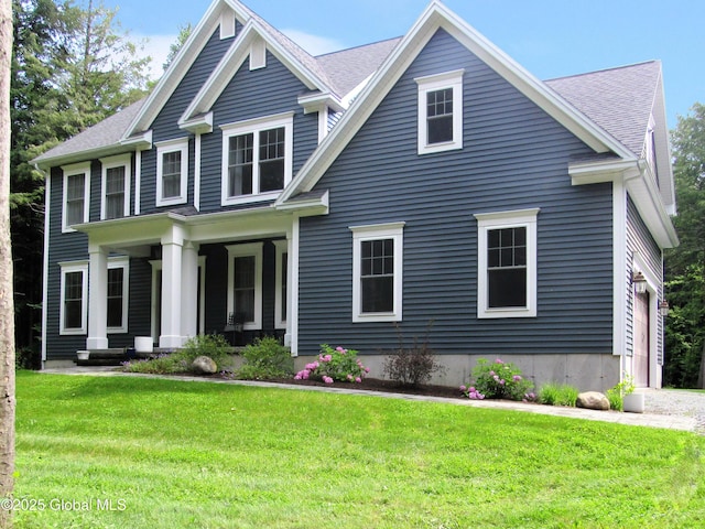 209 Haas Rd, Saratoga, NY 12871 - view of front of home featuring covered porch, a front yard, and roof with shingles