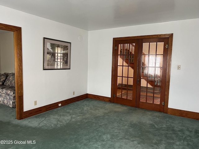22 Williams St, Whitehall Village, NY 12887 - spare room with french doors, carpet flooring, and baseboards