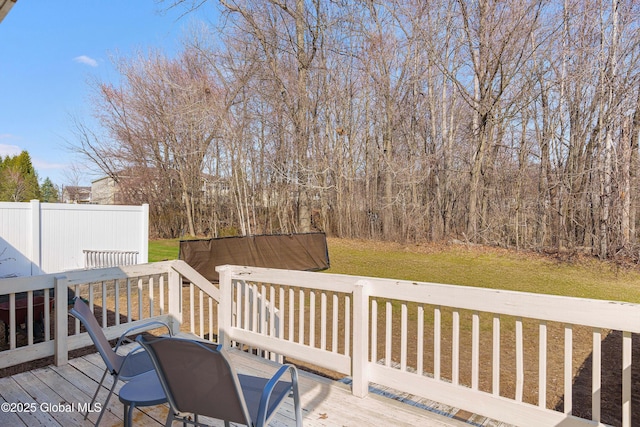 deck with a yard